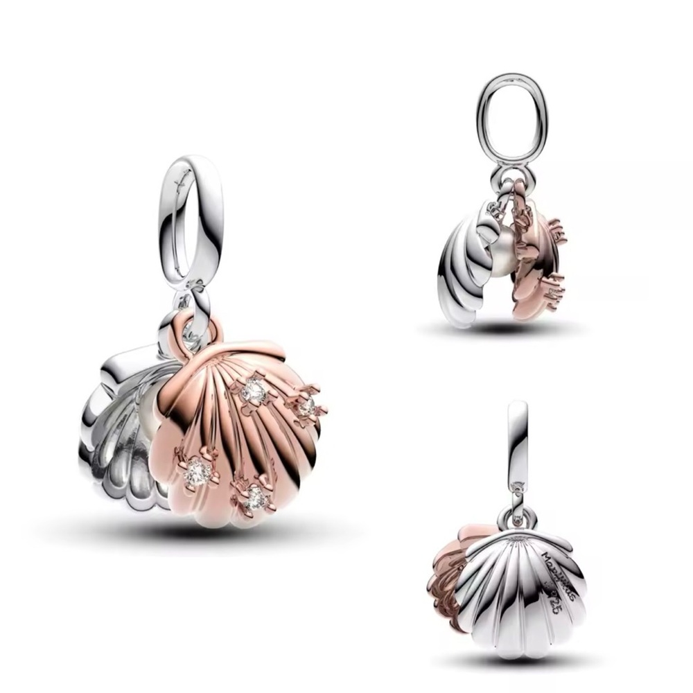 Silver and Rose Gold Shell Charm/Pendant